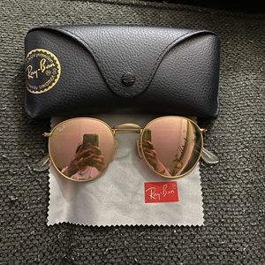 Ray-Ban round metal mirror sunglasses
